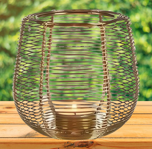 Gold Wire Mesh Candle Holder – Decorative Tealight Lantern | Modern Home Décor